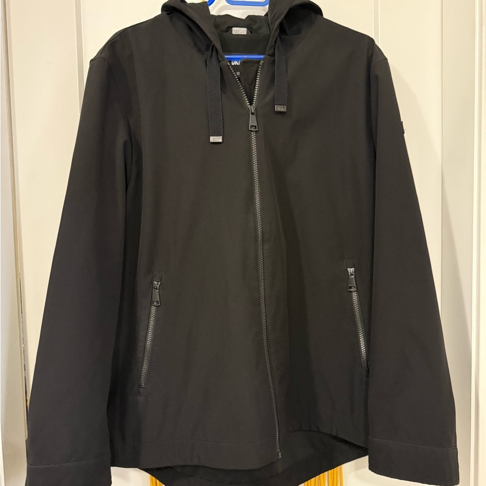 SOLD. DKNY Black Hooded jacket
